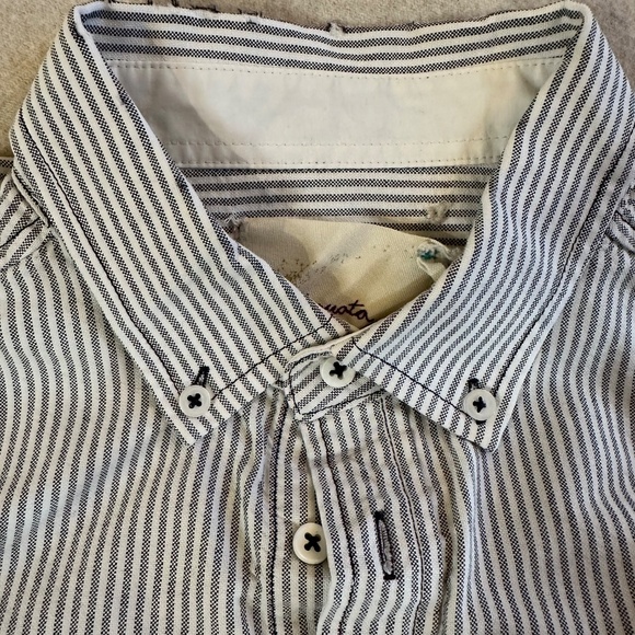 Trovata grey/white stripe Oxford cloth button-down shirt (size S) - Picture 3 of 4